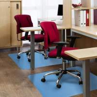 Tappetino blu | 120 x 90 cm | Cuscino per sedia da ufficio colorato adatto a una varietà di pavimenti duri
