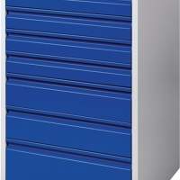 Schubladenschrank BK 600, H1000xB600xT600mm, grau/blau 7 Schubladen