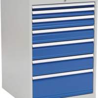 Schubladenschrank H1019xB705xT736 grau/blau 1x50 1x75 1x100 1x125 2x150 1x250