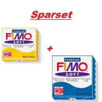 Sparset FIMO Modelliermasse Schweden-Flagge sonnengelb/pazifikblau soft normal
