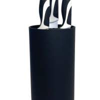 Bloque de cuchillos KitchenCover vacío sin cuchillos con inserto de cerdas extraíble negro, 11x22 cm, stock restante al por mayo